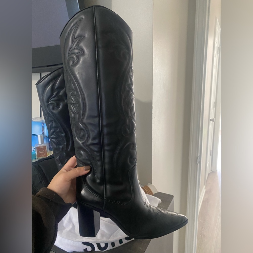 Schutz Maryana Block Western Boots BRAND NEW